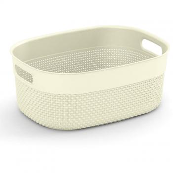 Cesta Ovalada Curver Filo 12L con Asas, Blanco Marfil