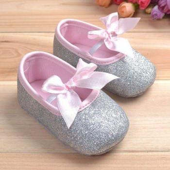 Baby Girl First Walker Shoes with Bowknot 0-18M