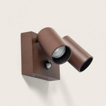 Aplique exterior LED 18 W Kuriya, detector y dos focos