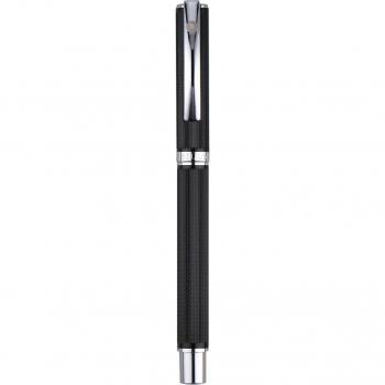 Caneta Belius Turbo Textura Pontilhada Preto e Prateado com Tinta Azul