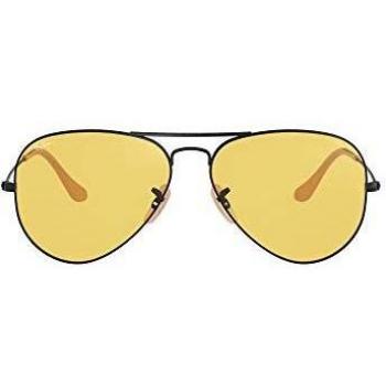 Ray-Ban Herren Sonnenbrille 90664A, Schwarz (Matte Black/Photoyellow)