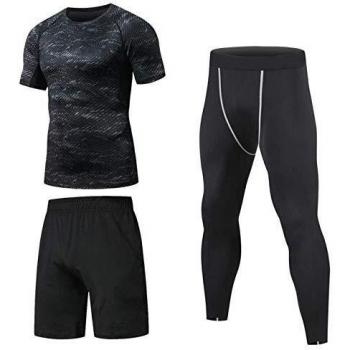 Niksa T-Shirt e Collant Compressione Uomo 3 Pezzi