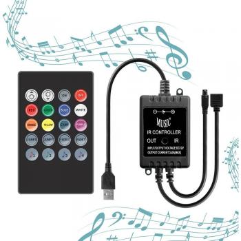 5V RGB LED Controller with Music Sync and Remote