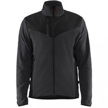 Giacca tricot softshell in nero e grigio per lavoro