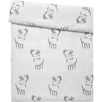 Hirschegg Bettwäsche von Erwin M., 155x220 cm, cremeweiß und schwarz