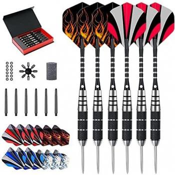 Elite Steel Flight Set – 6‑Pack Darts with Stainless Shaft