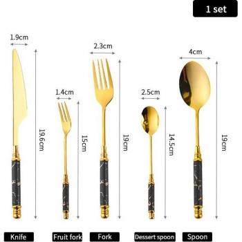 Zwart Gouden Bestek Set
