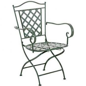 CLP Adara Outdoor-Stuhl aus Stahl – antik-grüne Vintage-Optik