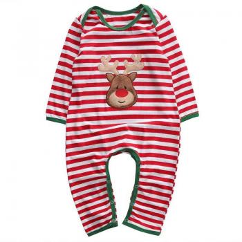 Holiday Striped Infant Romper Outfit 0-24M