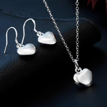 Argent 925 Passion Cœur – Collier & Boucles d’Oreilles