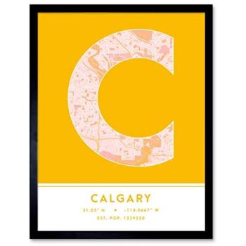 Calgary Blue Coo Map Design Canvas