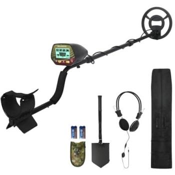 Traderight 4‑Mode Waterproof Metal Detector – Beginner’s Choice, Black