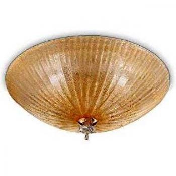 Ideal Lux Amber Glass Shell 3-Light Ceiling Fitting