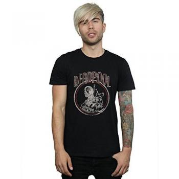 Vintage Deadpool Circle T‑Shirt – Men’s Black