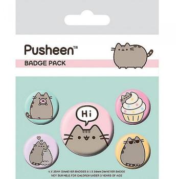 Pusheen Dice Badge Set “Ciao” – 5 pezzi, nero unisex