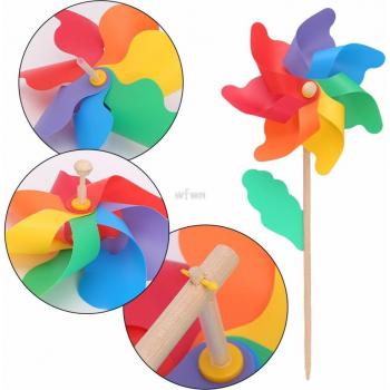 24cm Wood Wind Spinner for Outdoor Decoration