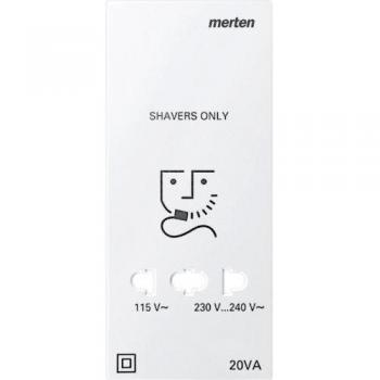 Merten 213519, Zentralplatte Rasiersteckdose, polarweiß, System M