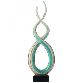 Vase en Verre Noir Turquoise – Modèle 064114