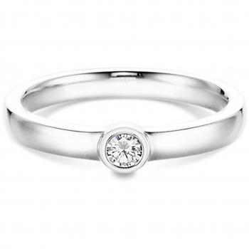 Trendor Verlobungsring 585er Weißgold mit 0,15 ct Diamant