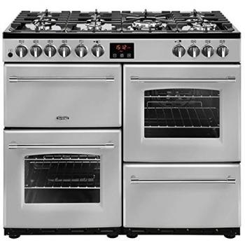 Belling Farmhouse 100DF Silver 100cm Dual Fuel Range Cooker