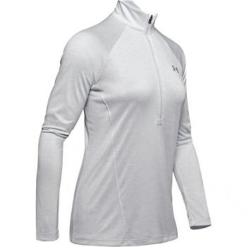 UNDER ARMOUR Damen Langarm Tech 1/2 Zip Twist grau M