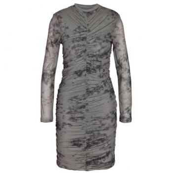Noisy May Abendkleid Kurz Stretch Allover-Print Rundhals 8155 Grau
