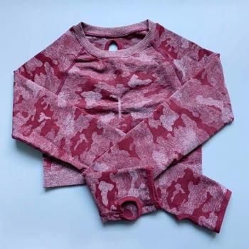 Nepoagym Color Camo Long Sleeve Workout Top
