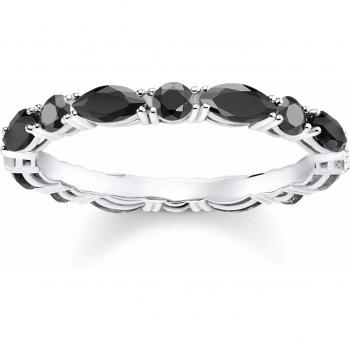 Thomas Sabo Signature Ring – Schwarze Juwelen, 925 Silver, TR2185‑051‑11‑48