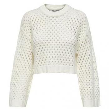 Maglione Corto Ajouré Only Smilla Crudo L Donna
