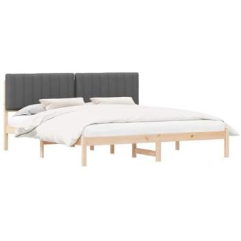 Bed Frame 180x200 Dark Grey with Upholstered Headboard – VidaXL