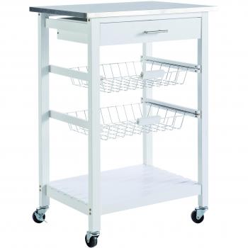 Carrello 13Casa Bianco Legno MDF Metallo