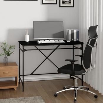 Bureau noir en fer et contreplaqué 100x50x75 cm Vidaxl