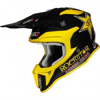 Just1 J18 Rockstar Casco de Cross MIPS Negro Amarillo