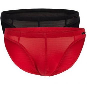 Olaf Benz Herren Slip‑Sparset RED1201 – 2 Stück – Größe S – Rot & Schwarz