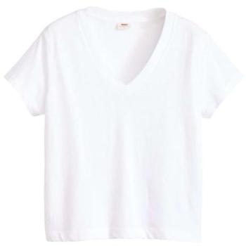 Levi's A8774-0001 Camiseta Blanca de Cuadrado, Manga Corta, XL