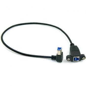Jimier 30cm USB 3.0 B Type Right Angle Extension Cable