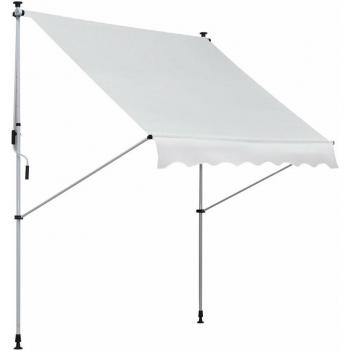 Tenda Solare Muro 200x150 cm con Pali di Supporto Colorato Bianco