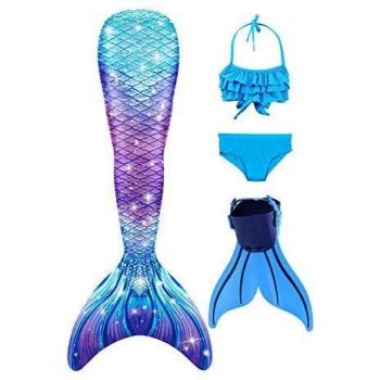 Coda di Sirena Naitoke per Bambine con Bikini e Pinna