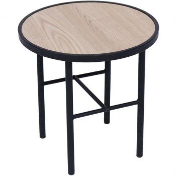 Table d’appoint MIHARA : structure en métal, plateau bois pin