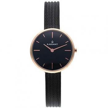 Reloj Radiant Mujer Esfera Negra y Oro Rosa