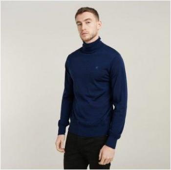 Maglione G-star Premium Core Collo Alto 2XL Blu Imperiale