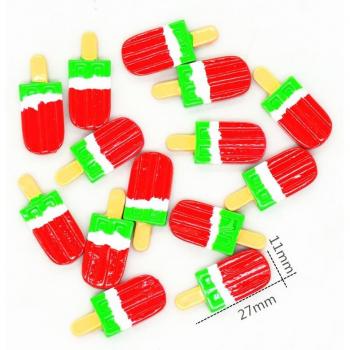 Miniatur-Wasser-Melone aus verrotten Harz – Flatback, 27 mm × 11 mm – 10 Stück
