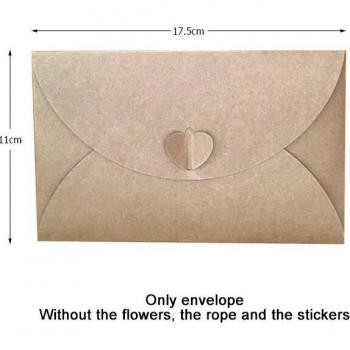Kraft Paper Invitations with Envelopes, 100 Count
