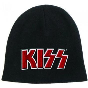 Kiss Unisex Mütze mit Rotem Logo auf Weiß