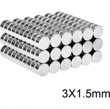 Imanes delgados y superfuertes de neodimio 3x1,5mm