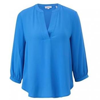 S.Oliver Damen Druckbluse mit Allover-Druck, 3/4 Arm, Viskose, Blau, Größe 38