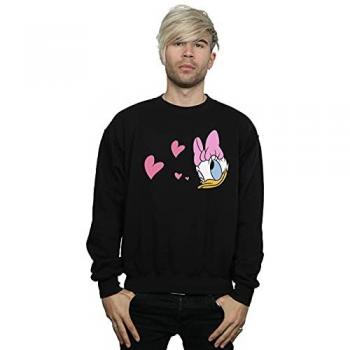 Disney Herren Hoodie „Daisy Duck Kisses“ – Schwarz