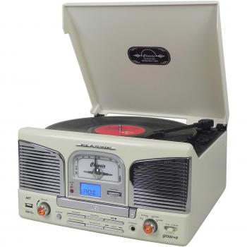 Retro Turntable System with CD/USB/FM Radio