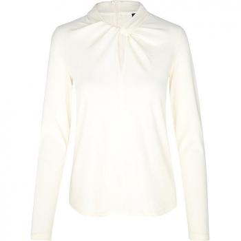 Marc Cain Damen Langarmshirt Beige mit Knoten-Detail, Größe 42