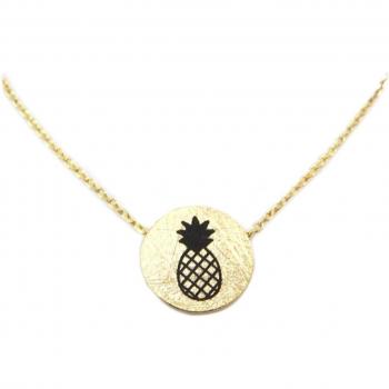Golden Pineapple Necklace – 12 mm Artisan Crafted